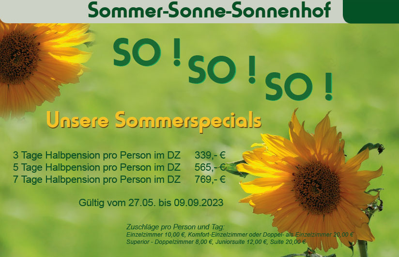 Sommer Sonne Sonnenhof Angebote
