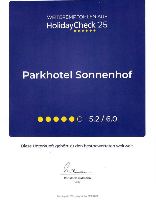 Holiday Check Urkunde