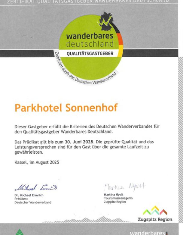 Wanderbares Deutschland Urkunde