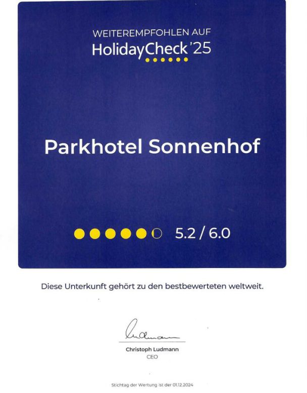 Holiday Check Urkunde